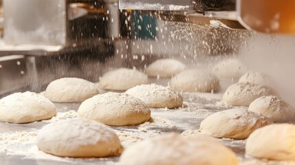 Freshly Made Dough on Flour-Dusted Surface