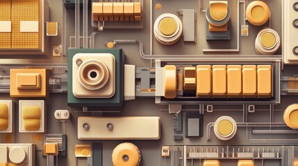 Poster - Abstract Tech Design with Geometric Shapes and Colors