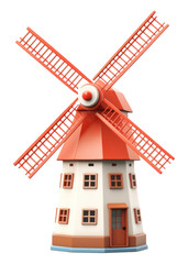 Wall Mural - PNG Windmill transparent background architecture playhouse.