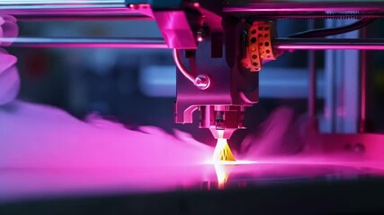 Poster - Cutting edge 3d printer creates objects by layering molten plastic with precision and creativity, showcasing futuristic manufacturing techniques revolutionizing the industry