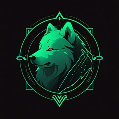 Canvas Print - Neon Wolf Emblem