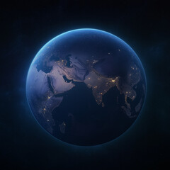  Glowing Earth from Space: Centered on the Middle East's Nighttime Lights