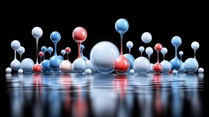 Poster - Colorful Droplets in Abstract Water Reflection