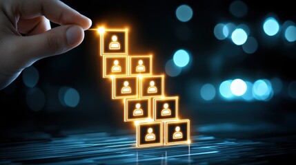 Poster - Digital Connection and People Management Concept