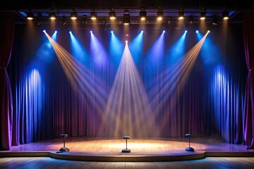 Artistic performance stage light background with spotlight entertainment show