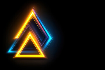 Poster - Colorful geometric shapes glowing in neon light