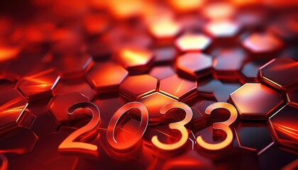 Poster - Futuristic Honeycomb Design with Year 2033