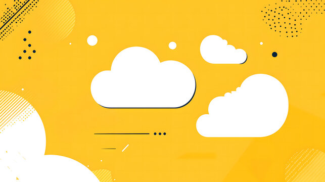 Thought bubble with yellow background design, flat design style, vector graphic, flat illustration, simple shapes, white outline, flat colors, white on bright color, flat color vector art design