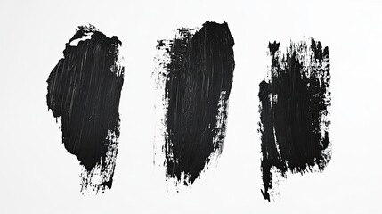Poster - Black Brush Strokes in Abstract Grunge on White Background Generative AI