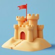 © Rjdp - 3D Sandcastle Icon: Classic Toy for Beach Playtime