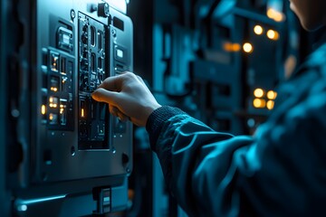 Poster - Technician Working on Server Hardware