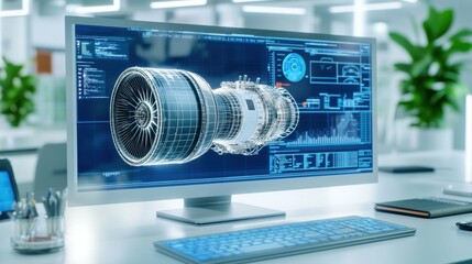 Poster - High-tech Engine Visualization on Modern Computer Screen