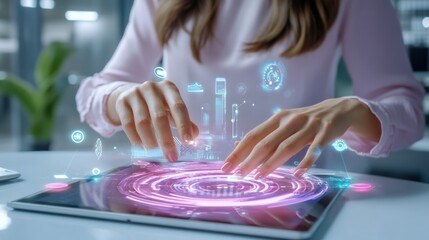 Poster - Digital Interaction with Futuristic Technology Display