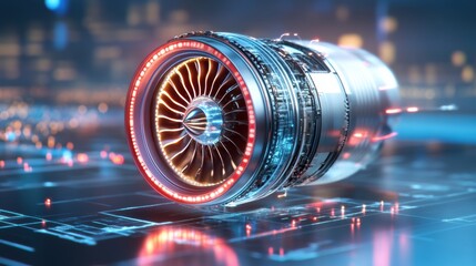 Poster - Advanced Jet Engine Technology in Modern Aviation