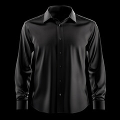 Wall Mural - Black shirt on black background, featuring a minimalist and sleek design.