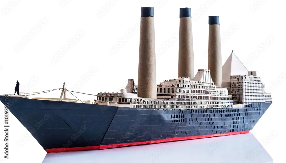 paper origami concept of the RMS Titanic, a British ocean freight liner ...