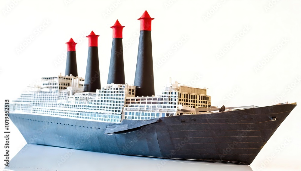 paper origami concept of the RMS Titanic, a British ocean freight liner ...