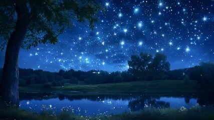 Wall Mural - Twinkling Stars in the Quiet Night