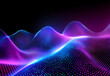 © Mahmud - Abstract glowing dots forming a wave on a dark background design, representing digital technology design