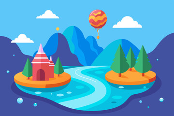 creative illustration and innovative art scenery vector illustration 