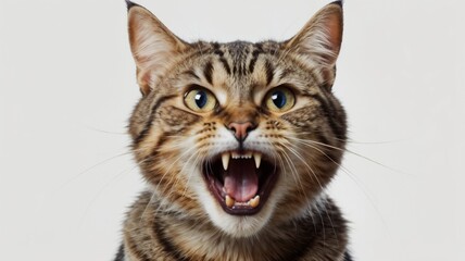 angry cat with open mouth