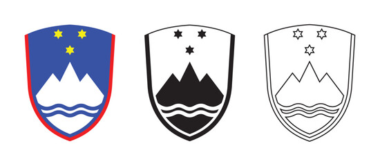 Wall Mural - slovenia flag logo symbol