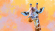 © Lukita - Giraffe in pastel colorful background background wallpaper.