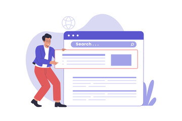Wall Mural - Website featured snippets concept illustration. Illustration for website, landing page, mobile app, poster and banner. Trendy flat vector illustration