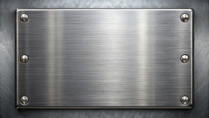 A Polished Metal Plate with Brushed Finish and Raised Rivets, Ideal for Text or Graphics