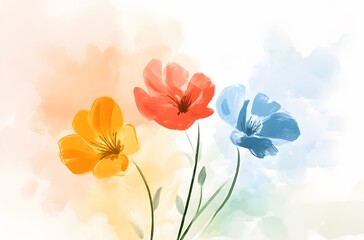 Wall Mural - spring flowers background