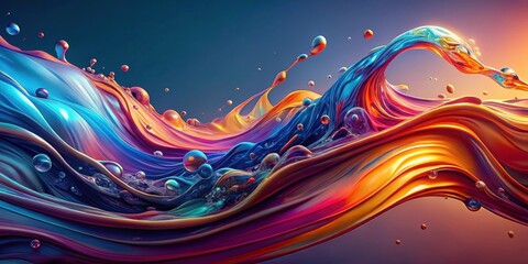 Wall Mural - Fluid abstract background resembling flowing liquid, fluid, abstract, background, flowing, liquid, smooth, colorful, vibrant