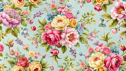  Vintage Floral Patterns in Soft Pastel Colors for Elegant Backgrounds and Textiles Design Projects