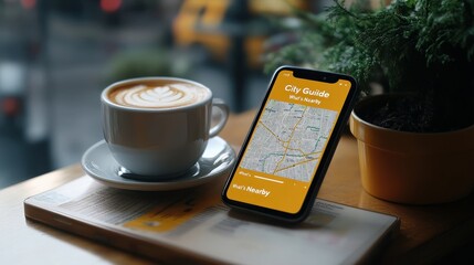 Poster - Hotel Reservations interface mockup on a smartphone screen showing an advanced search filter