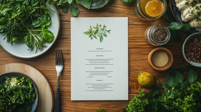 Minimalist Vegan Menu Mockup
