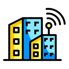 Wall Mural - Smart Buildings Icon