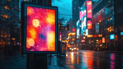 Poster - Digital Billboard Mockup with LED Screen
