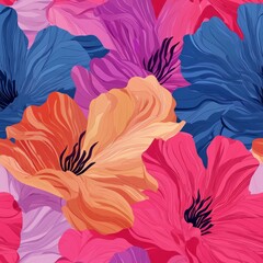  Seamless pattern of vibrant anemones swaying gently with the ocean flow