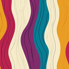 Wall Mural - seamless pattern of soft, wavy lines interlacing in a gentle rhythm