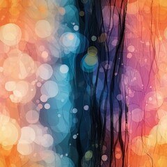 Wall Mural - seamless pattern of softly glowing circles and lines that evoke a dreamlike atmosphere