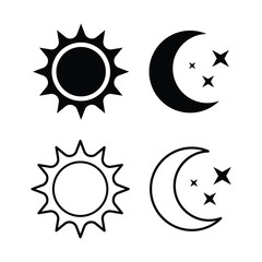 Wall Mural - sun moon icon