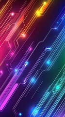 Fototapete - Abstract colorful lines on a dark background