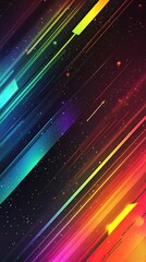 Poster - Colorful diagonal lines with abstract background.