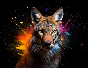 Wall Mural - wolf in the dark