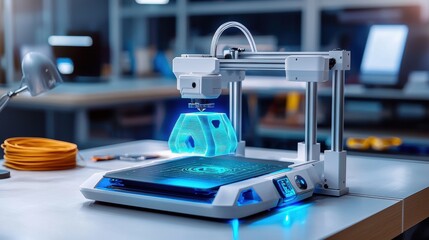 Poster - 3D Printer Creating Innovative Design in Modern Workspace