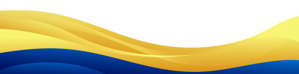 Wall Mural - Abstract Blue and Yellow Curved Lines Background