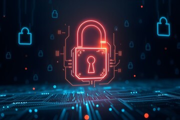 Poster - Cybersecurity Network Digital Lock Protection Safety Secure