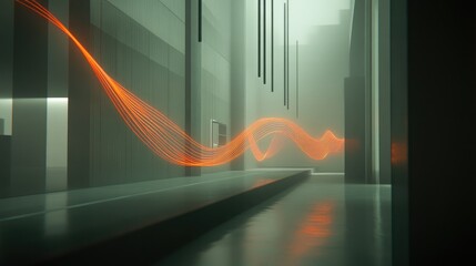 Poster - Abstract Light Waves in Modern Interior Space