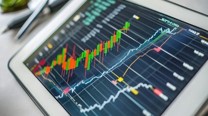 Poster - Financial Growth Chart on Tablet Screen