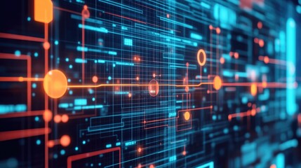 Poster - Abstract Technology Background with Neon Elements