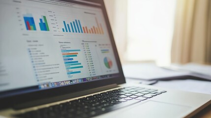 Poster - Data Visualization on Laptop Screen in Office Setting
